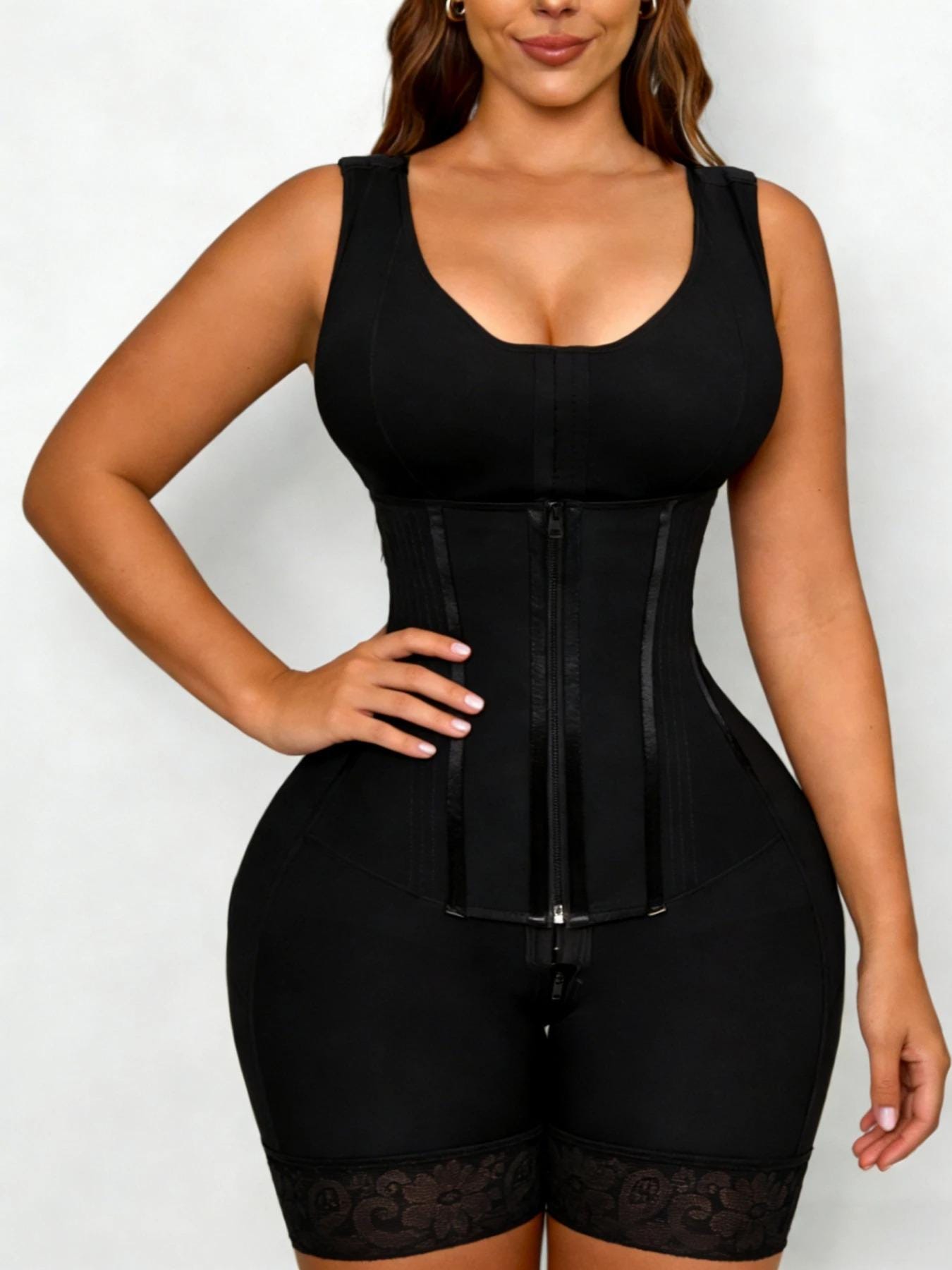 Women Shapewear Bodysuit, Tummy Control Body Shaper, Butt Lifting Faja, Waist Trainer, Thigh Slimming Shapewear