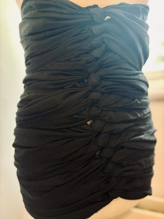 Bengkung Belly Bind in Black with Raw Edges - UK Seller